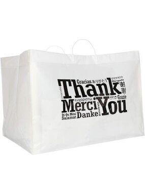 Eco-Friendly Recyclable Shopping Bags with Rigid Handles, 22x14x15", Case of 50